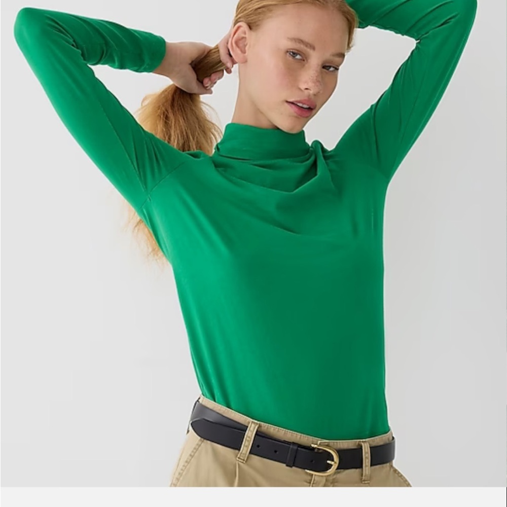 J crew tissue turtleneck green